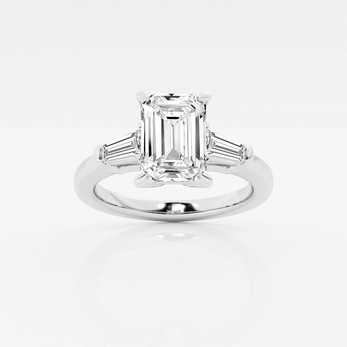 2 3/4 ctw Emerald Lab Grown Diamond Engagement Ring